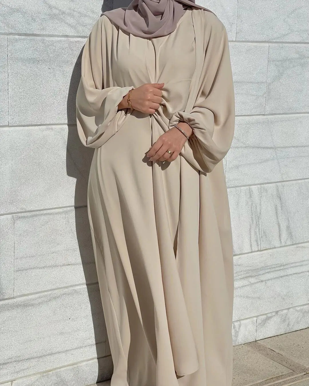 3 Piece Open Abaya Matching Set